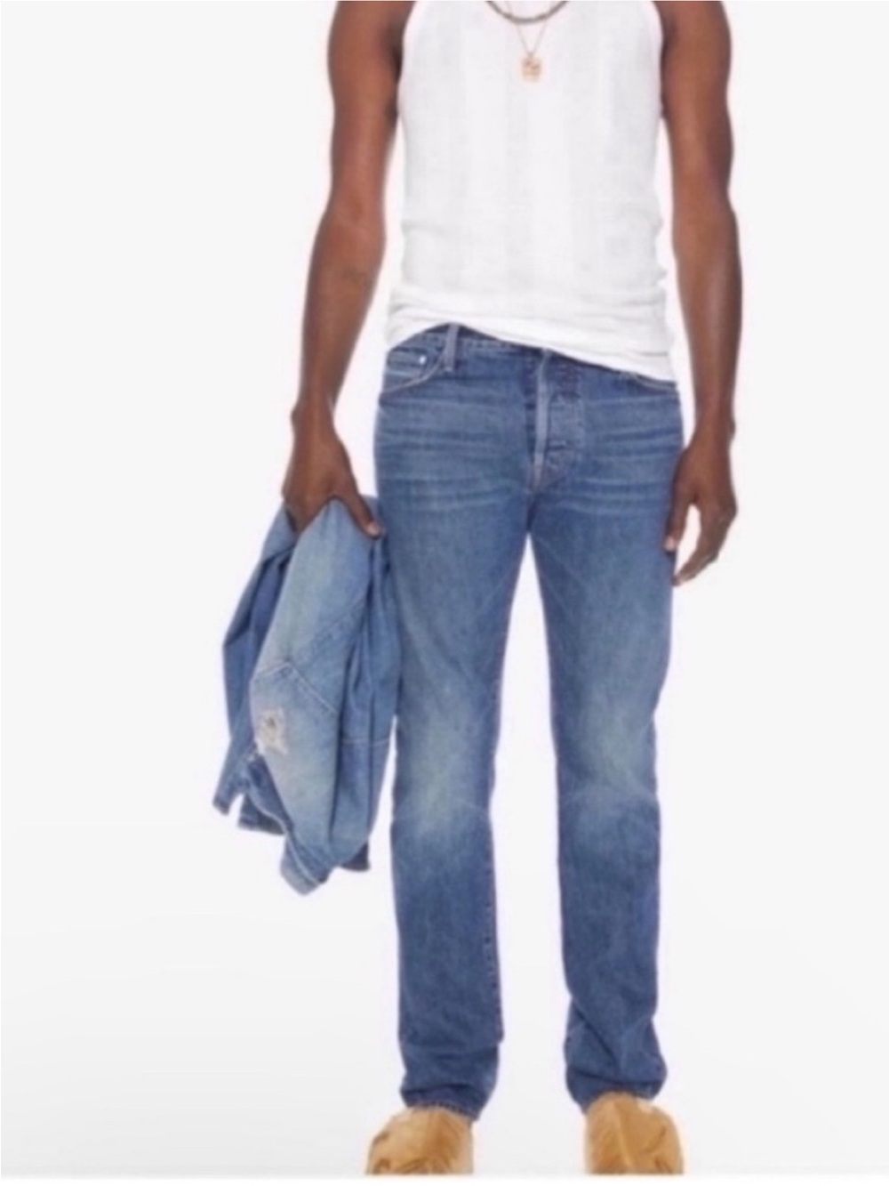 MOTHER The Neat "Make It a Double" Men's Straight-Leg Blue Jeans Size 32